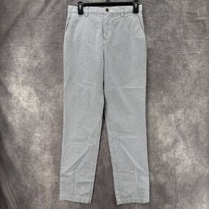 Brooks Brothers Seersucker Pants Womens 16 Straight‎ Leg White Casual Dress